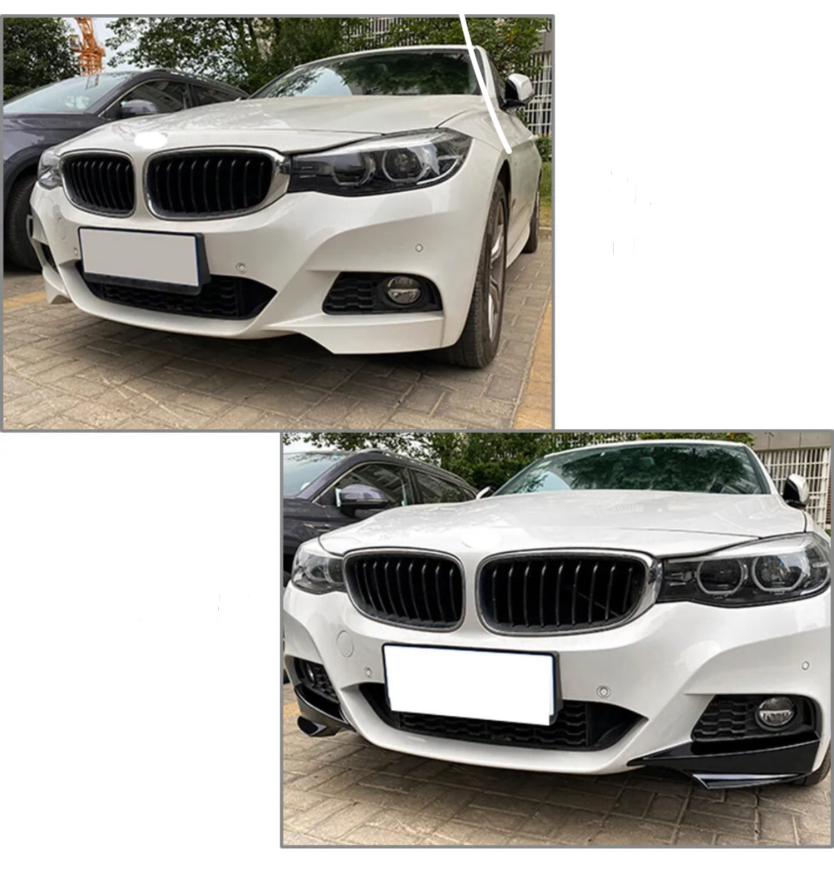 BMW 3er GT/F34 Carbonoptik/Schwarzglanz Flaps/Splitter unten