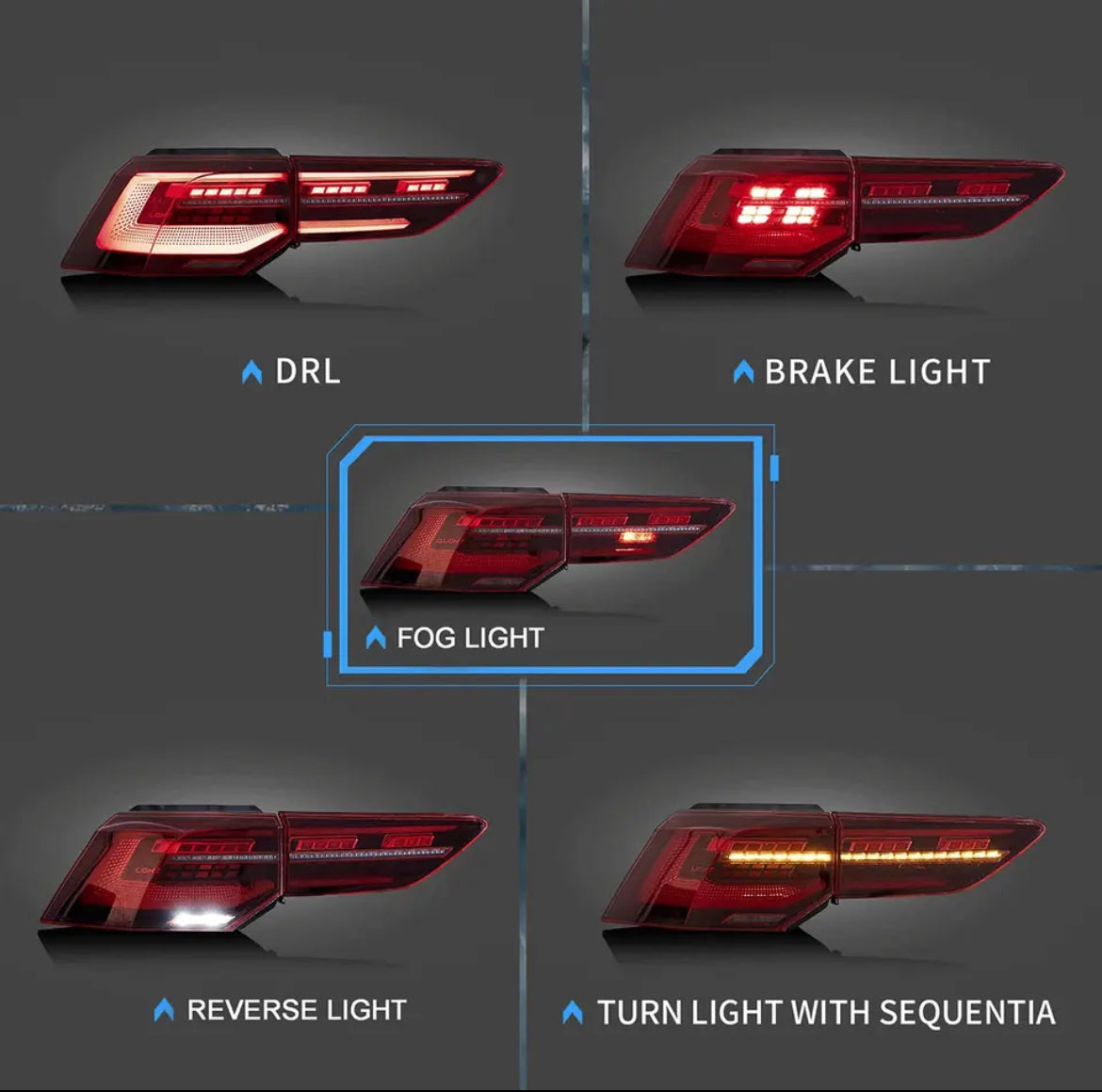 VLand Volkswagen VW Golf 8 MK8 2020-2023 dynamische LED Rückleuchten