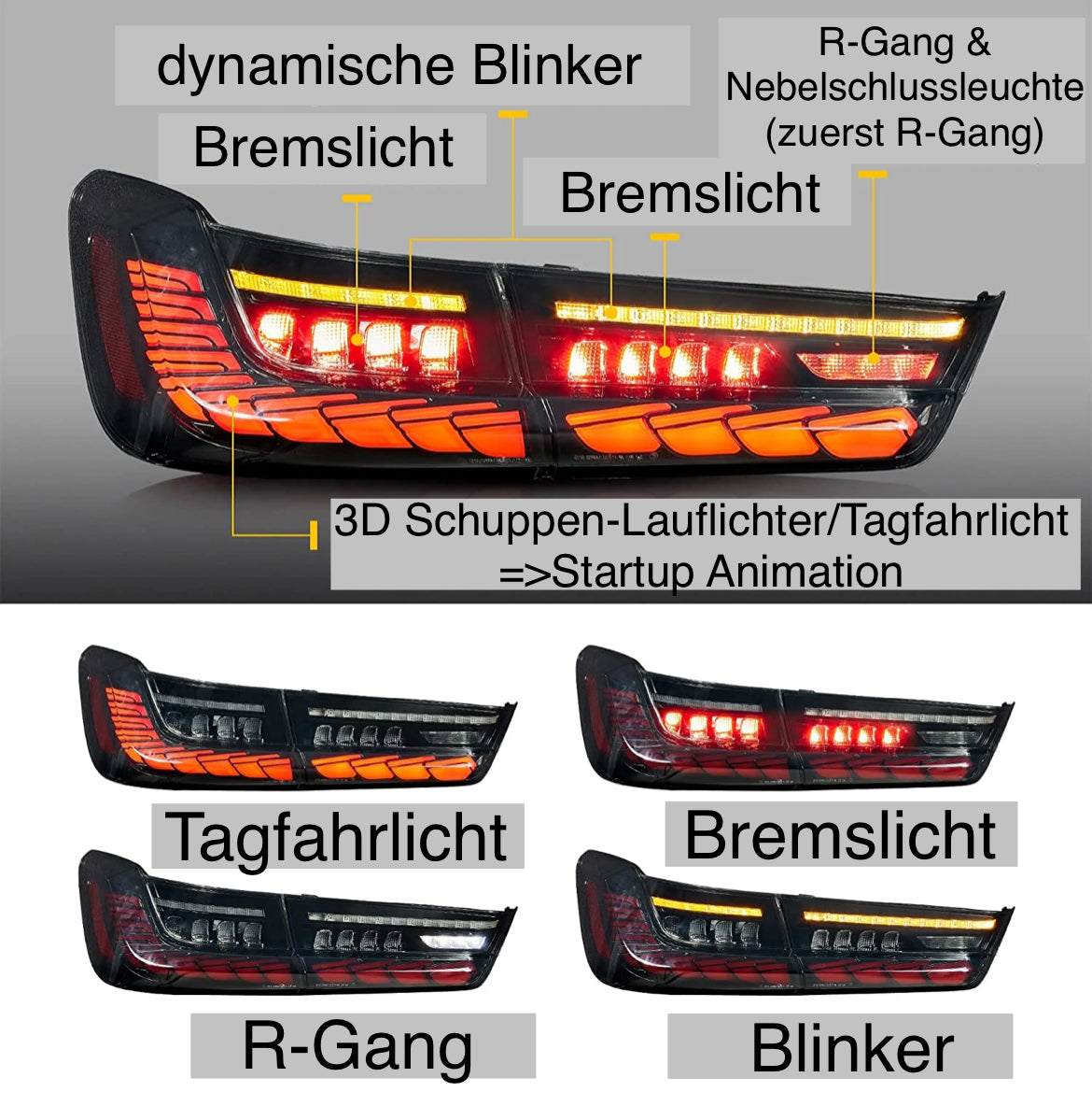 VLand BMW 3er 2019- LED GTS Design Rückleuchten