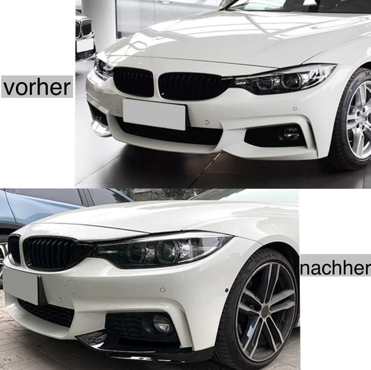 BMW 4er F32/33 Carbonoptik/Schwarzglanz Flaps/Splitter unten