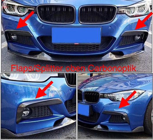 BMW 3er F30/31 Flaps/Splitter Carbonoptik/Schwarzglanz oben